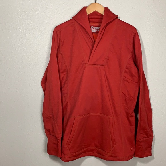 Mountain Mama Christmas red sweatshirt Sz XXL funnel neck fleece lined pullover - Picture 1 of 11